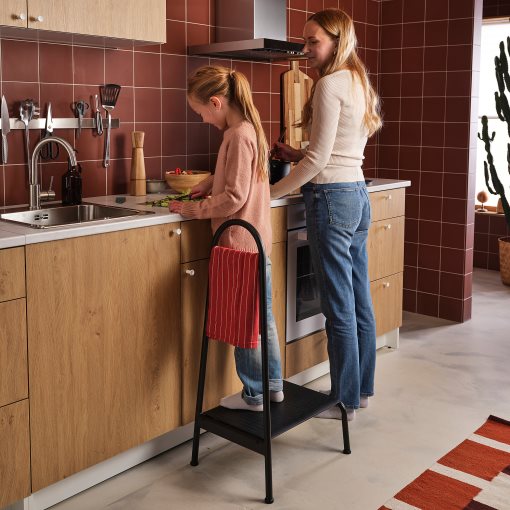 BÄSINGEN, step stool with handrail, 505.957.48