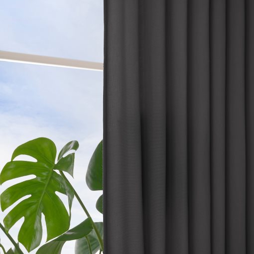 GINSTMOTT, curtains with heading tape/1 pair, 145x300 cm, 505.971.77