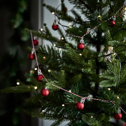 STRÅLA, γιρλάντα με ενσωματωμένο φωτισμό LED/40 λαμπτήρες/λειτουργία με μπαταρία, εξωτερικού χώρου, 505.990.77