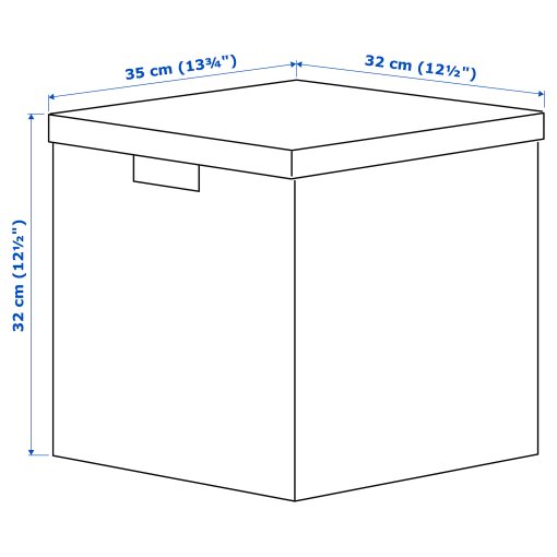 TJENA, storage box with lid, 32x35x32 cm, 506.010.56