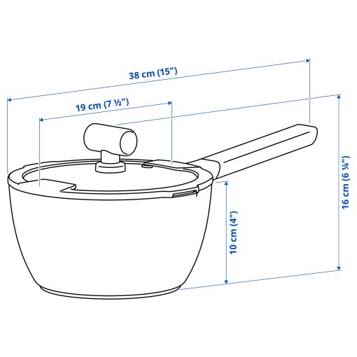 KLIPPFISK, saucepan with lid with non-stick coating, 2.3 l, 506.025.03
