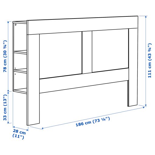 BRIMNES, headboard with storage compartment, 180 cm, 506.028.00