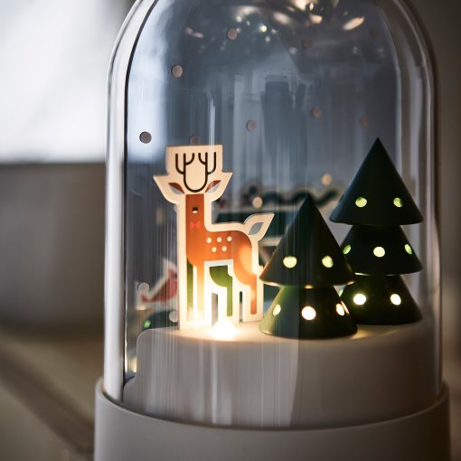 STRÅLA, διακοσμητικό επιτραπέζιο φωτιστικό με ενσωματωμένο φωτισμό LED,λειτουργία με μπαταρία, 506.066.43