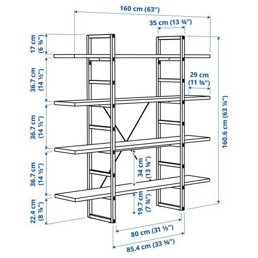 IKEA PS 2026, ραφιέρα, 160x35x161 cm, 506.168.16