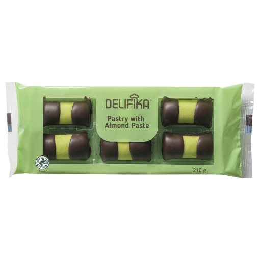 DELIFIKA, γλυκίσματα με επικάλυψη αμυγδαλόπαστας (6 τεμάχια), RAC certified, 210 g, 506.213.80