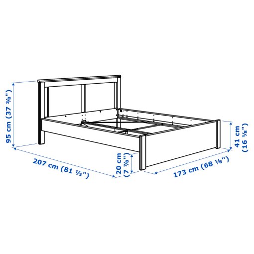 SONGESAND, bed frame, 160X200 cm, 592.412.29