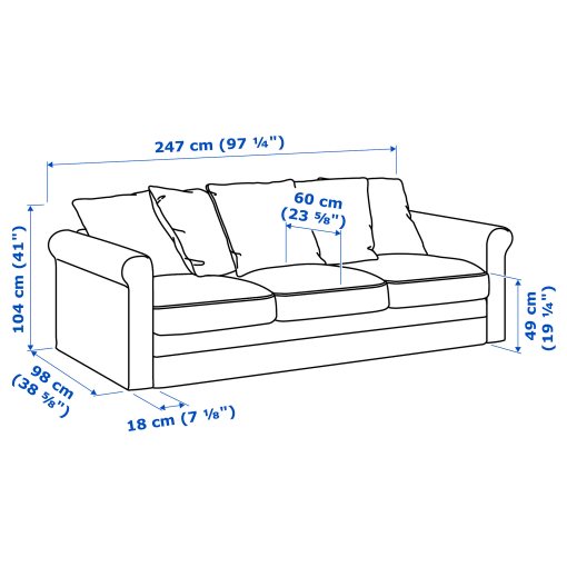 GRÖNLID, 3-seat sofa, 594.071.49