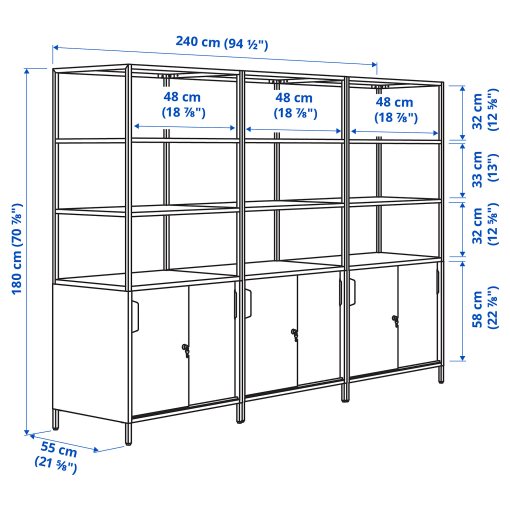 TROTTEN, σύνθεση ντουλαπιών, 240x180 cm, 594.420.82