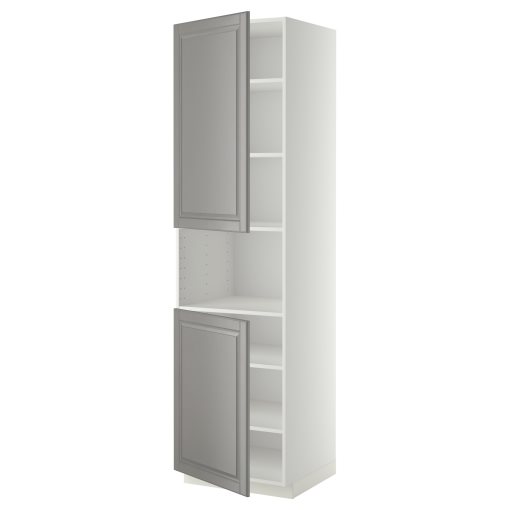METOD, ψηλό ντουλάπι για φούρνο μικροκυμάτων με 2 πόρτες/ράφια, 60x60x220 cm, 594.566.20