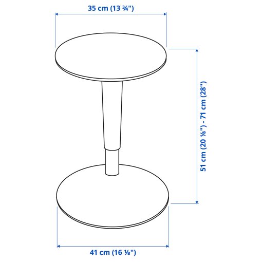 GLADHÖJDEN/NILS, table and sit/stand support, 595.012.22