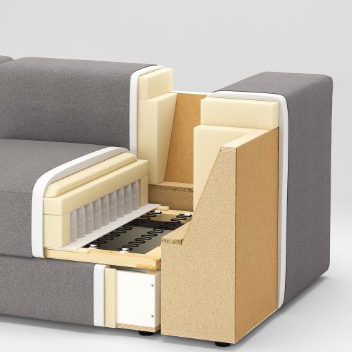 JÄTTEBO, καναπές σε σχήμα Π 7 θέσεων με σεζλόνγκ/δεξιά με προσκέφαλα, 595.106.17