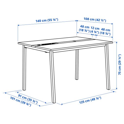 MITTZON, conference table, 140x108x75 cm, 595.333.98