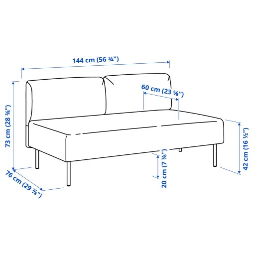 LILLEHEM, 5-seat modular sofa with side table, 595.534.66