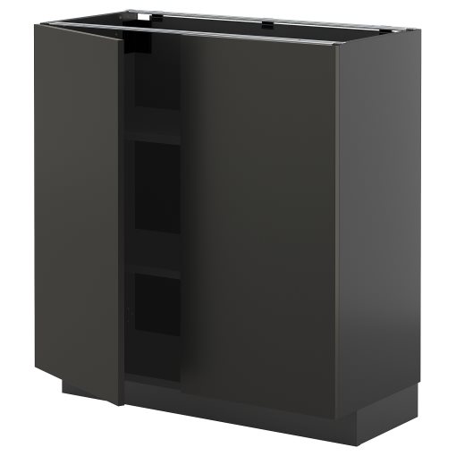 METOD, base cabinet with shelves/2 doors, 80x37 cm, 595.877.82