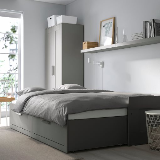 BRIMNES, day-bed with 2 drawers/2 mattresses, 80x200 cm, 595.900.15
