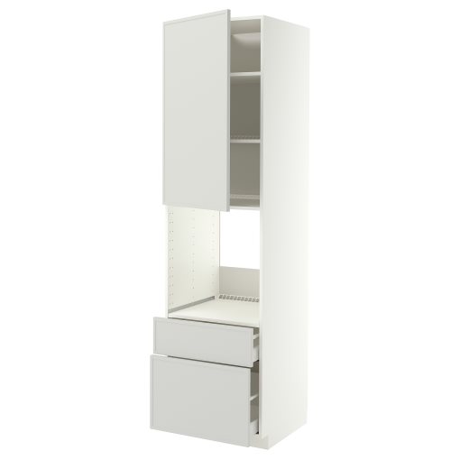 METOD, high cabinet for oven with door/2 drawers, 60x60x220 cm, 596.055.02