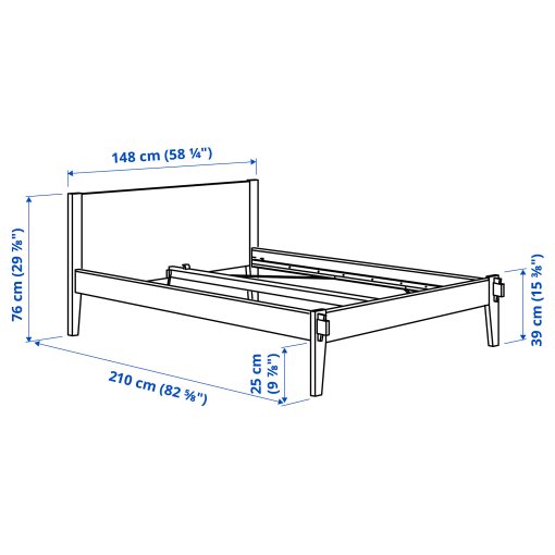 TAXÅSKLINT, bed frame, 140x200 cm, 596.263.35