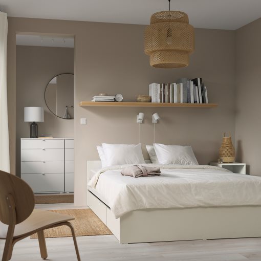 VIHALS, bed frame with 2 storage boxes, 140x200 cm, 596.347.26
