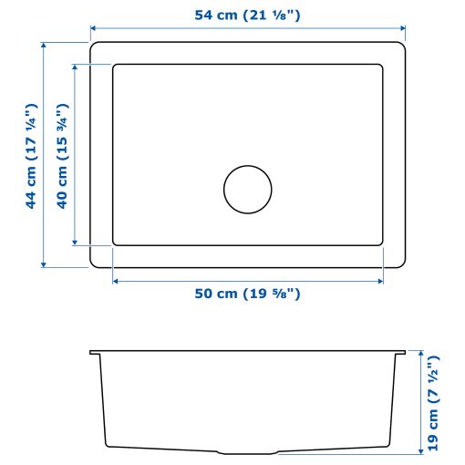 NORRSJÖN, ένθετος μονός νεροχύτης, 603.151.63