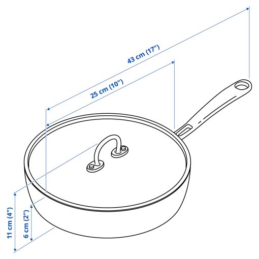 FINMAT, saute pan with lid, 25 cm, 605.175.71