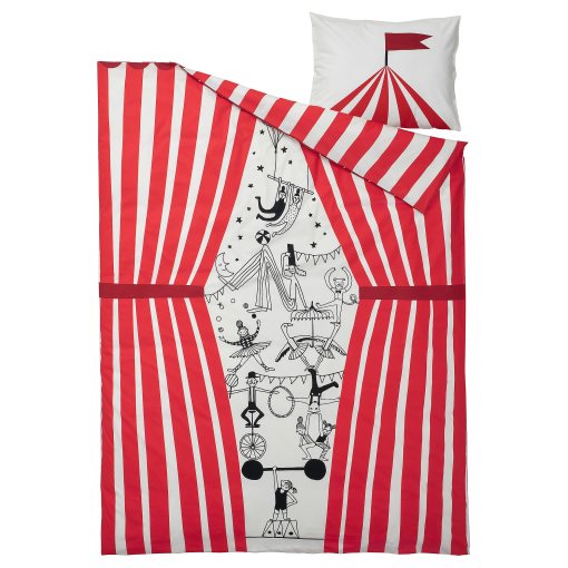 BUSENKEL, duvet cover and pillowcase/circus pattern, 150x200/50x60 cm, 605.178.25