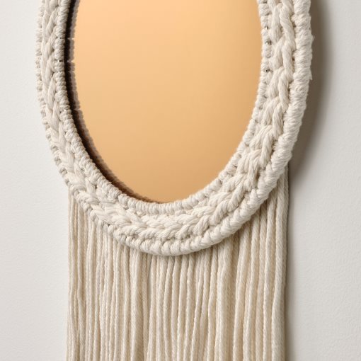 ENERGISKOG, decorative mirror with fringes, 26x48 cm, 605.380.74