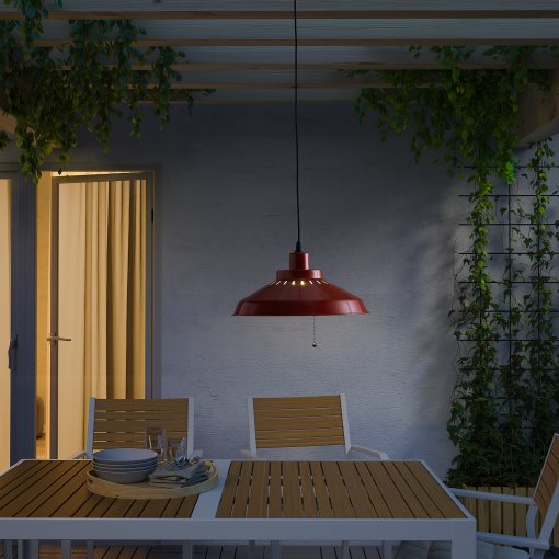 SOMMARLÅNKE, pendant lamp with built-in LED light source/outdoor, 38 cm, 605.445.98