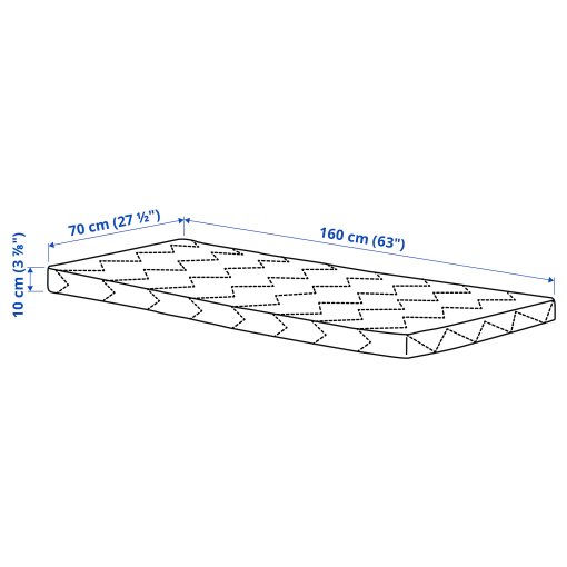 UNDERLIG, foam mattress for junior bed, 70x160 cm, 605.937.58