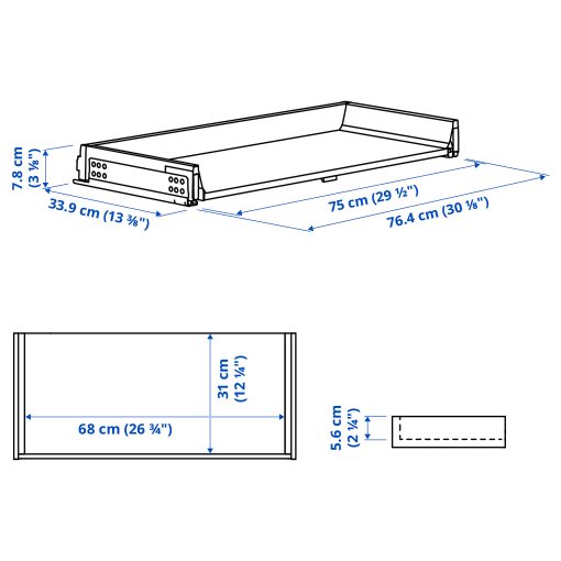KNIVSHULT, συρτάρι χαμηλό, 80x37 cm, 606.006.69