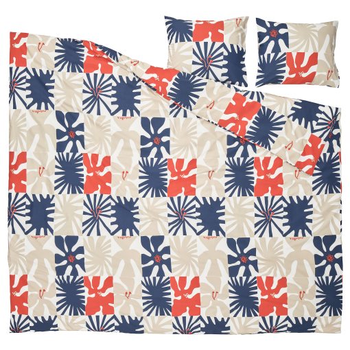 HYLSNEJLIKA, duvet cover and 2 pillowcases, 240x220/50x60 cm, 606.055.15