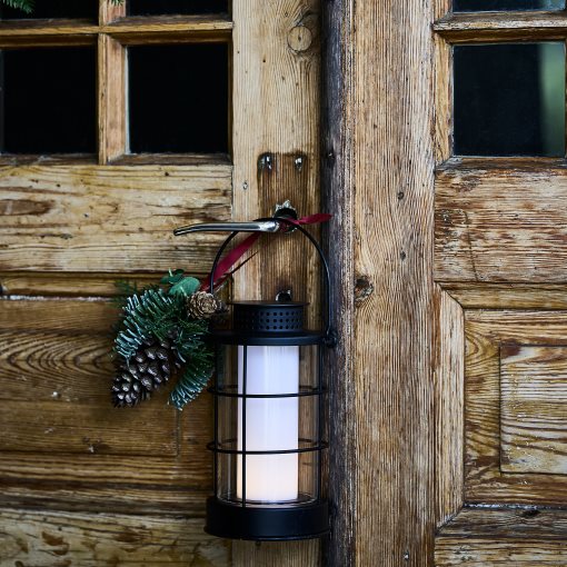 VINTERFINT, artificial hanging decoration in/outdoor/pine cone, 14 cm, 606.095.56