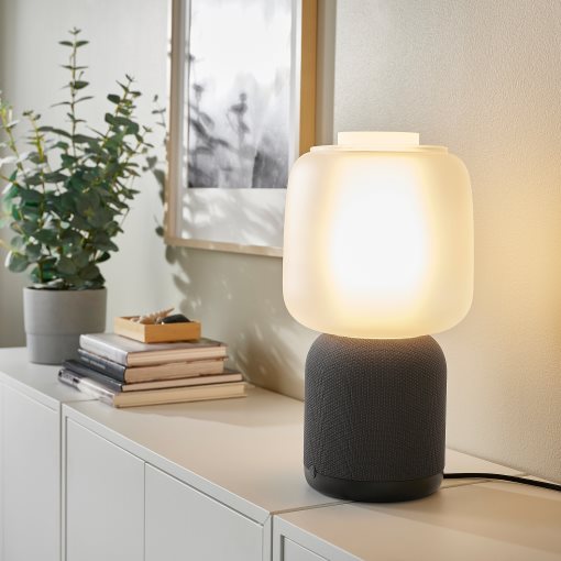 SYMFONISK, speaker lamp with Wi-Fi, glass shade, 694.881.35