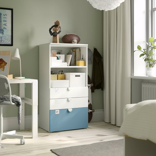 SMASTAD/PLATSA, bookcase with 3 drawers, 60x42x123 cm, 695.439.24