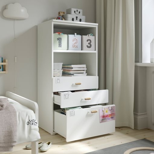 SMASTAD/PLATSA, bookcase with 3 drawers, 60x42x123 cm, 695.439.24