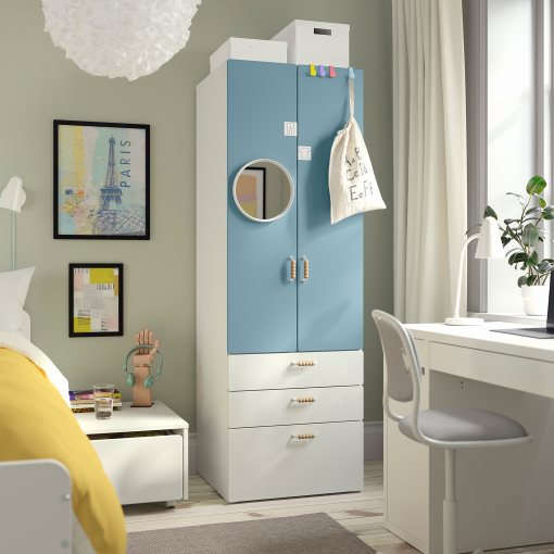 SMASTAD/PLATSA, wardrobe with 3 drawers, 60x57x181 cm, 695.440.99