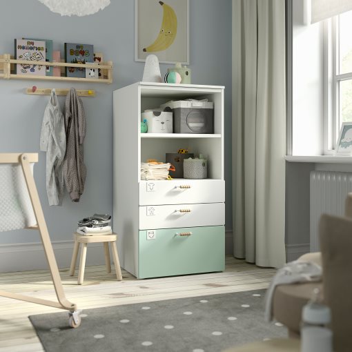 SMASTAD/PLATSA, bookcase with 3 drawers, 60x57x123 cm, 695.446.69