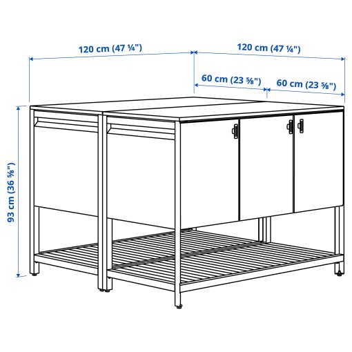 BATSKAR, kitchen island/outdoor, 120x120 cm, 695.478.23