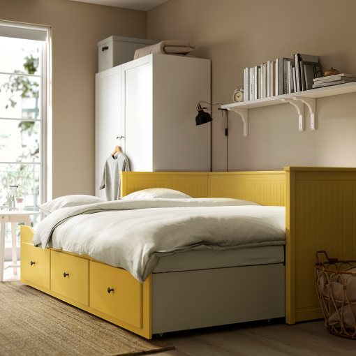 HEMNES, day-bed with 3 drawers/2 mattresses, 80x200 cm, 695.598.68