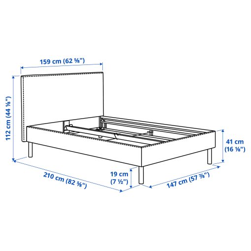 TÄRNKULLEN, upholstered bed frame, 140x200 cm, 695.692.02