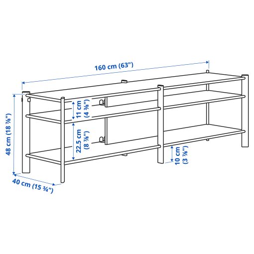 JÄTTESTA, TV bench, 160x40x49 cm, 705.089.34