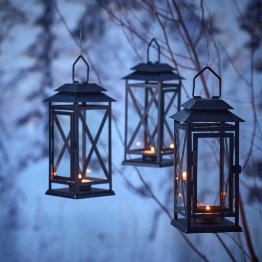 BEFÄSTA, lantern for tealight in/outdoor, 22 cm, 705.480.96