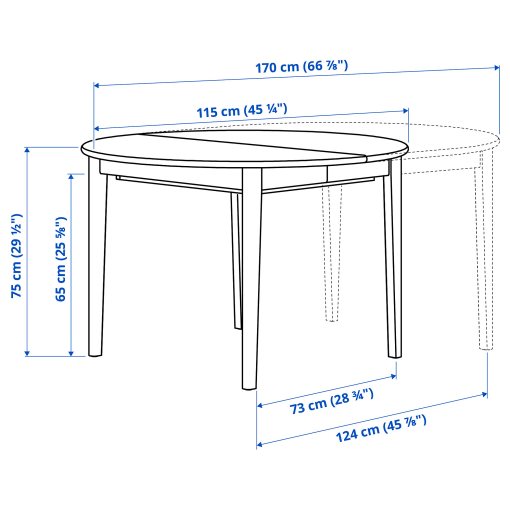 SKANSNAS, extendable table, 115/170 cm, 705.632.37