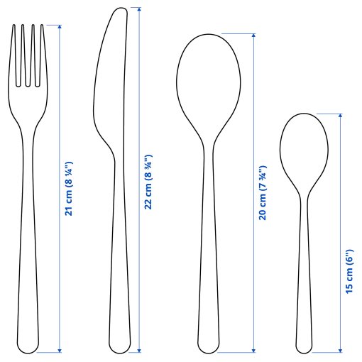 PRAKTBOTIA, 16-piece cutlery set, 706.096.12
