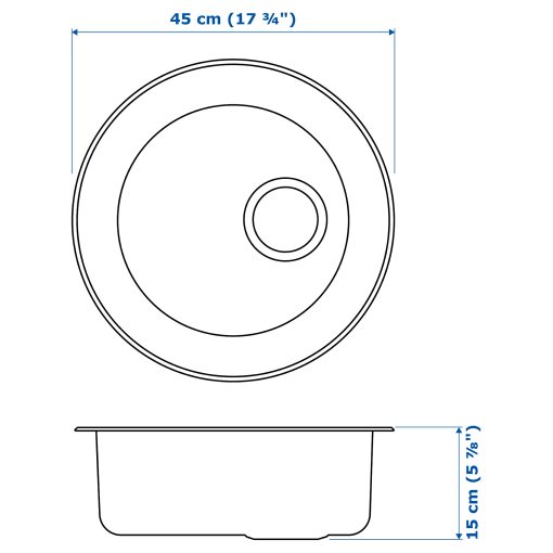 BOHOLMEN, inset sink 1 bowl, 45 cm, 791.574.94