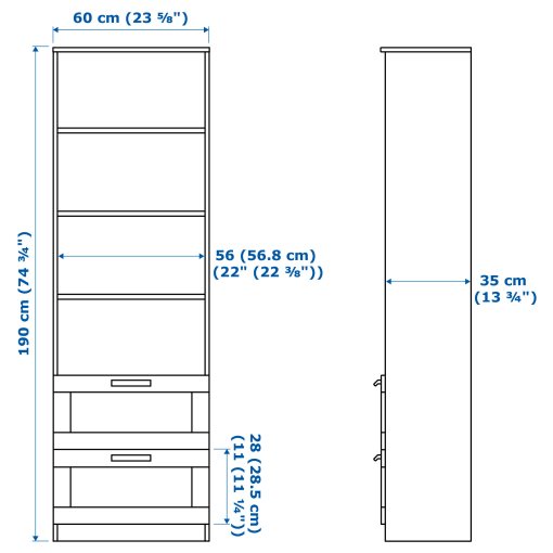 BRIMNES/BURHULT, TV storage combination, 258x41x190 cm, 793.986.72