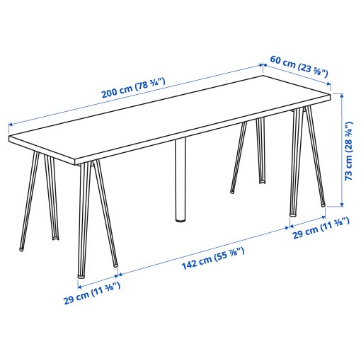 LAGKAPTEN/NARSPEL, desk, 200x60 cm, 794.175.57