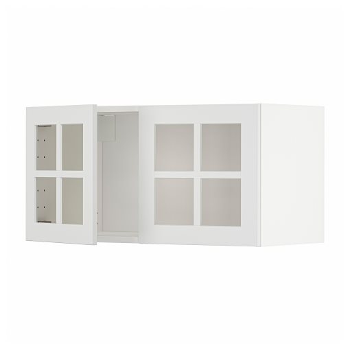 METOD, ντουλάπι τοίχου με 2 γυάλινες πόρτες, 80x40 cm, 794.555.68