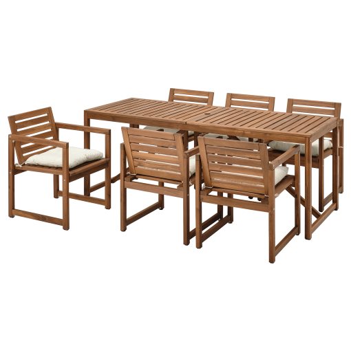 NÄMMARÖ, table/6 chairs with armrests, outdoor, 794.912.22