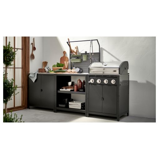 GRILLSKÄR, νησίδα κουζίνας με πίσω επιφάνεια/εξωτερικού χώρου, 86x61x176 cm, 794.952.44