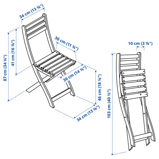 ASKHOLMEN, table and 2 folding chairs/outdoor, 60x62 cm, 795.290.98